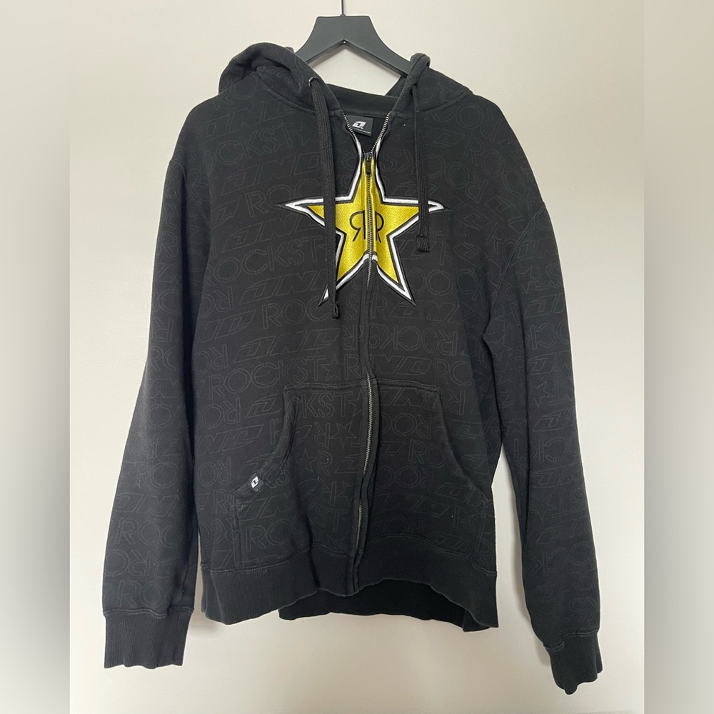 Rockstar Black Zip Up Sweater for Men
